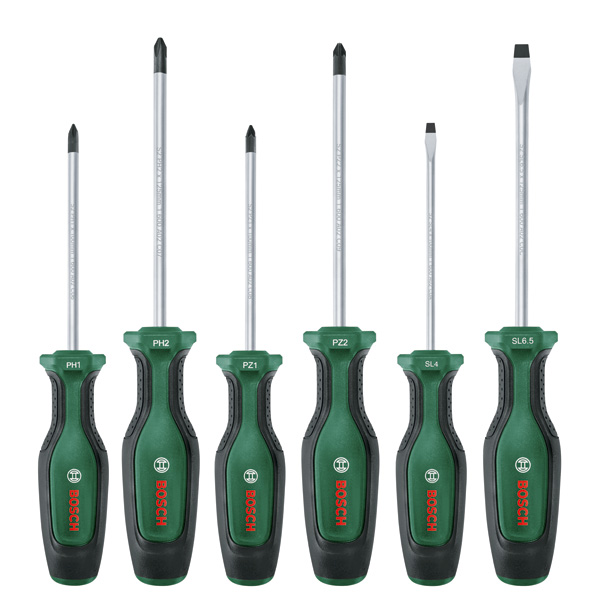 Produktbild, Schraubendreher, Torx, Schlitz, Kunststoffgriff, Vulkanisierte Spitze