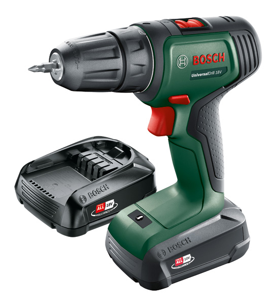 Bosch Akku-Bohrschrauber UniversalDrill 18V, 2x Akku PBA 18V 1.5Ah