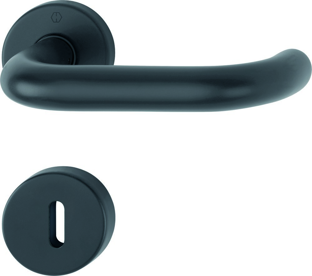Türdriegel, Türgriff, Rundstab, Metallgriff, Schwarzblau