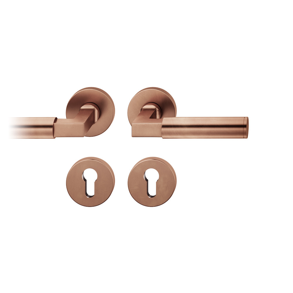 FSB FH Drückergarnitur mit Rosetten 76 1102, rund, mit Nocken, VK 9, AGL3, Bronze