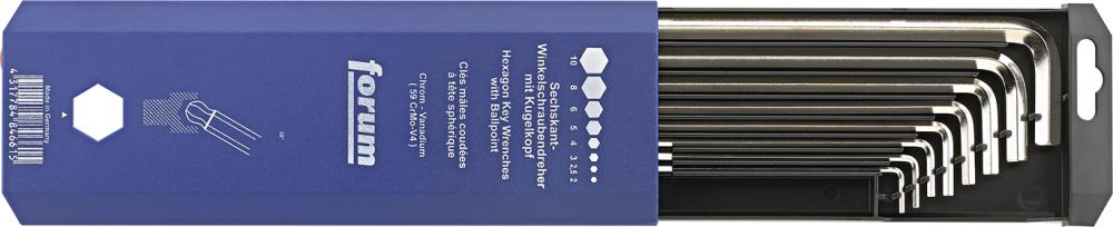 FORUM 6kt-Schlüssel-Satz  DIN911L 2-10mm 8tlg.Kugelk.