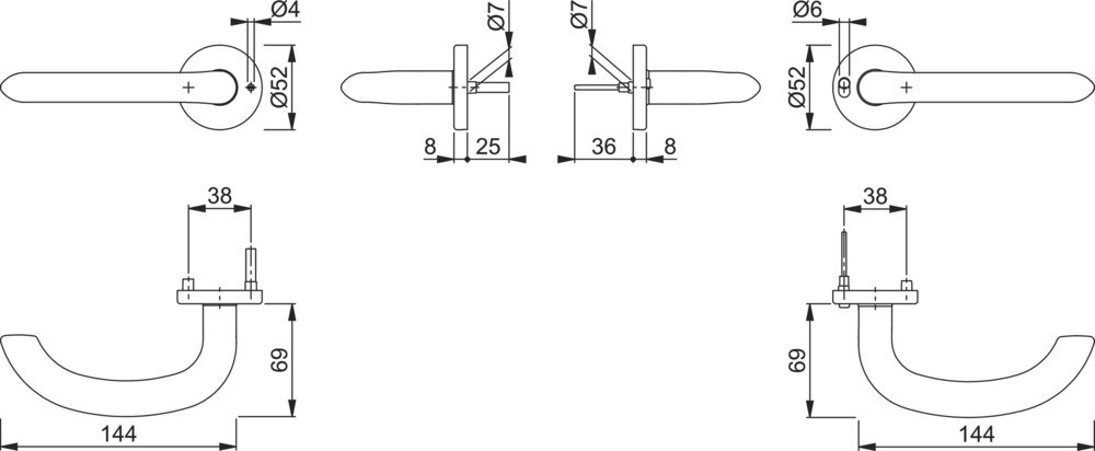 Türgriff, Türdrücker, Türknauf, Beschläge, Griffmechanismus
