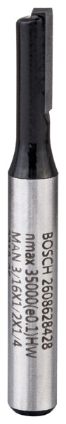 Bosch Nutfräser, 1/4-Zoll, D1 4,8 mm, L 12,4 mm, G 51 mm