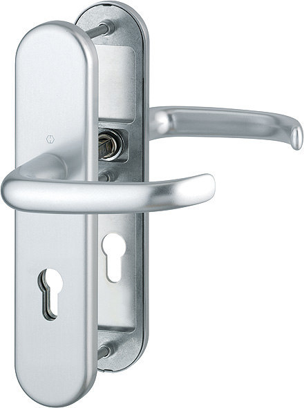 HOPPE FH Schutz-Drückergarnitur San Francisco mit Langschild FS-1301F/3331/3310, Aluminium