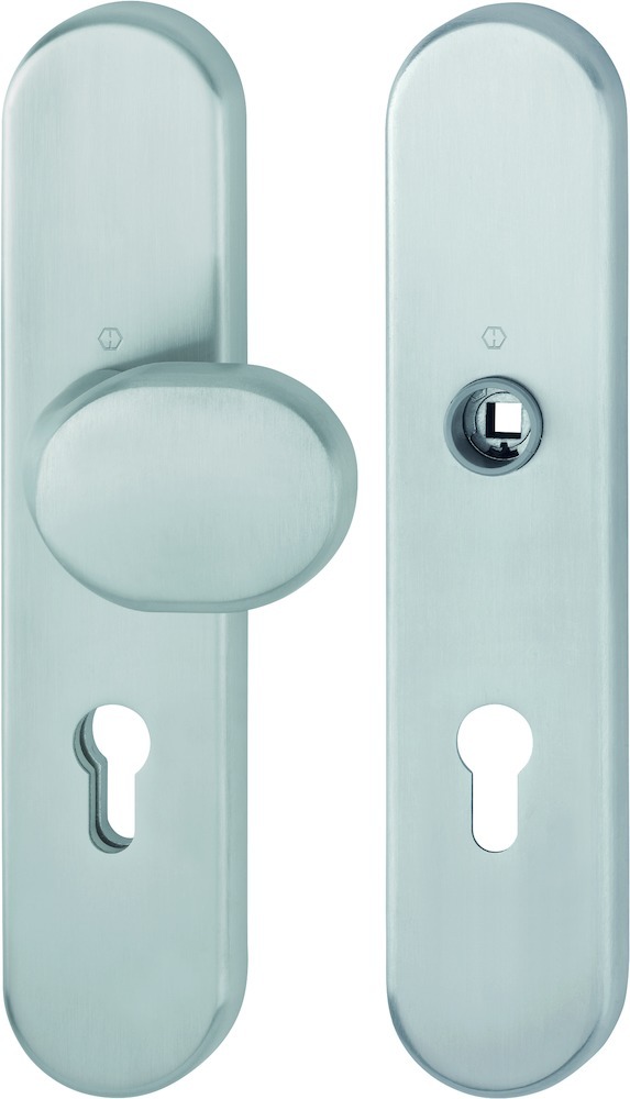 Türschloss, Türdrücker, Einlege-/Riegelzylinder, Metall, Satin nickel