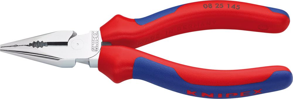 KNIPEX Spitz-Kombinationszange  verchromt mit Mehrkomponenten-Griffen 145mm