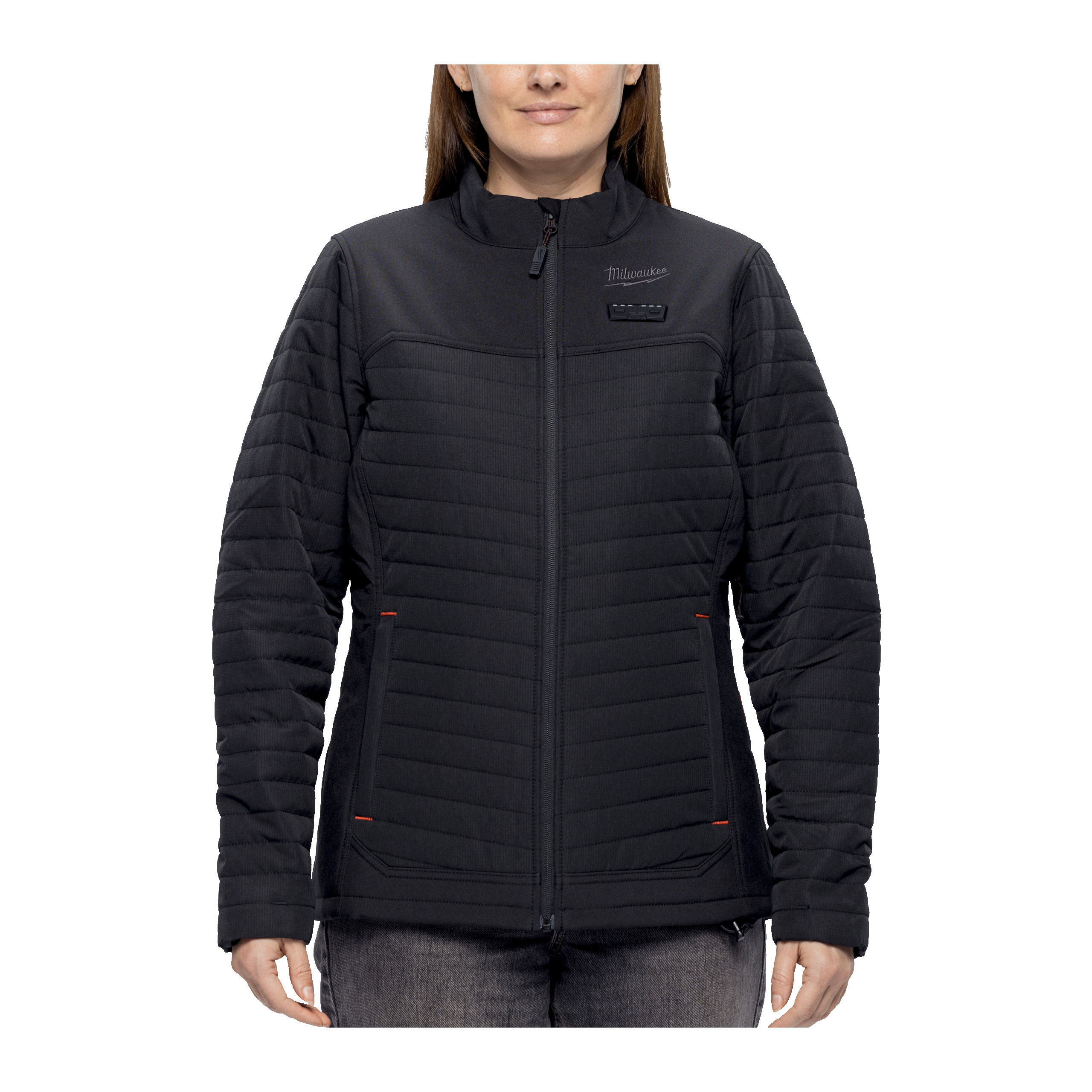 Wynjacket, Quilted jacket, Black jacket, Front zipper, Long sleeves