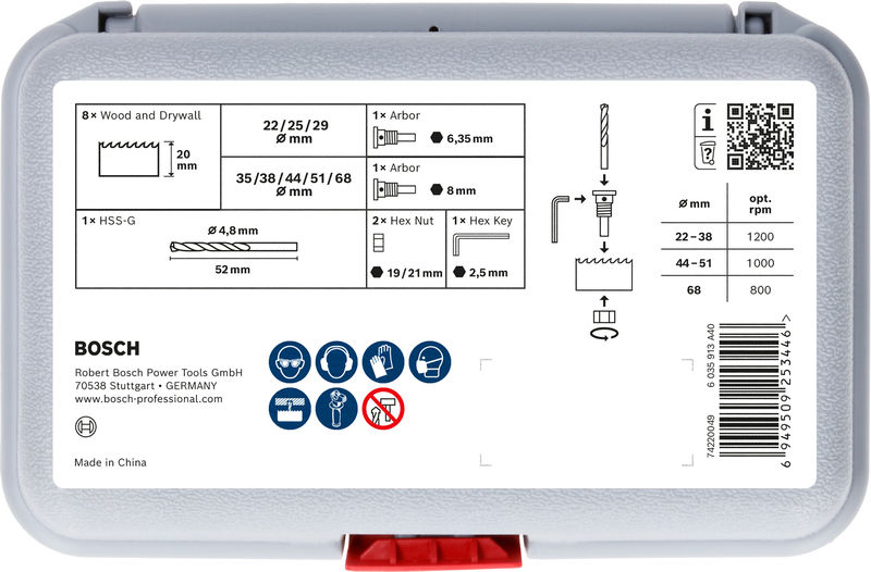 Produktbild Verpackung, case, Werkzeugkoffer, Bohrer, Bits, Aufdruck
