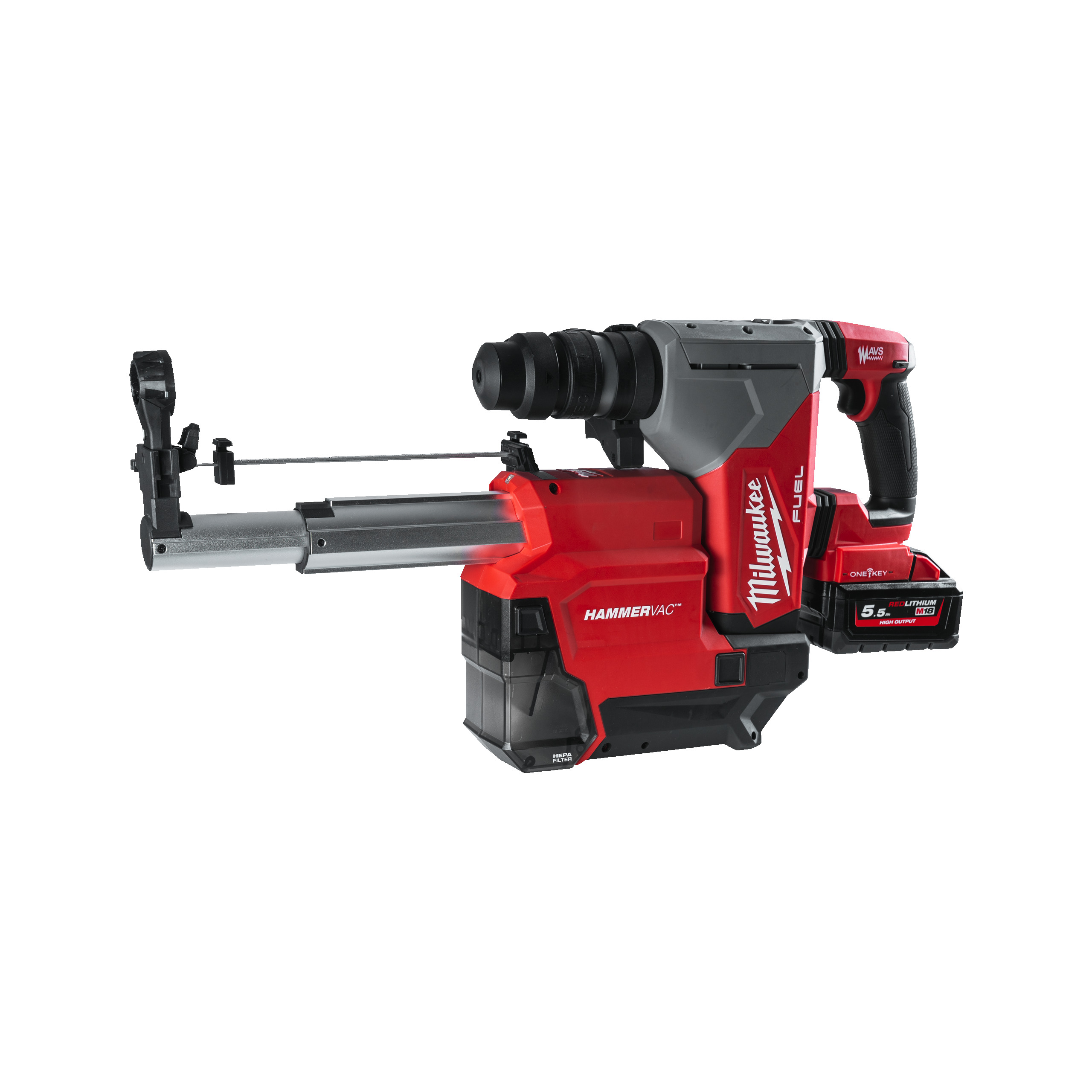 Milwaukee Akku-Kombihammer + Staubabsaugung M18 ONE KEY M18ONEFHPXDEL-552C