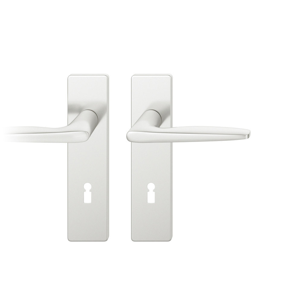 FSB Drückergarnitur mit Kurzschild 12 1058, VK 8, eckig, mit Nocken, Aluminium