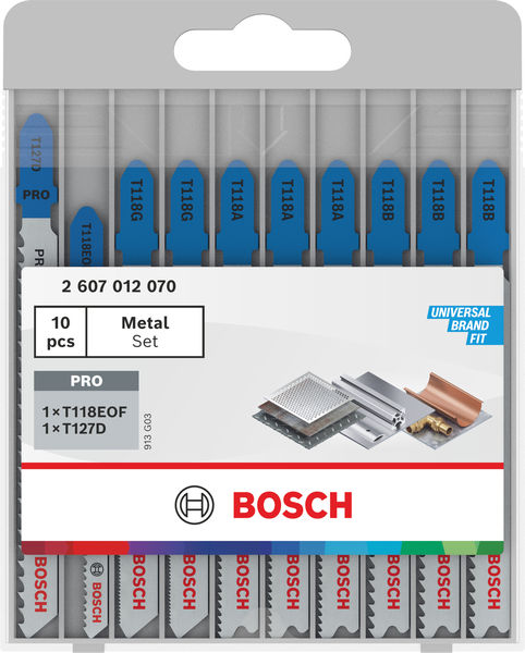 Produktbild Verpackung, metall-Set, Sägeblätter, T118A, HSS-Metall, Bosch Verpackung