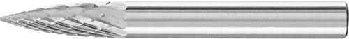 Hartmetall-Frässtift mit 6-mm-Schaft, Geschossform SPG (Spitzbogen), Zahnung 4