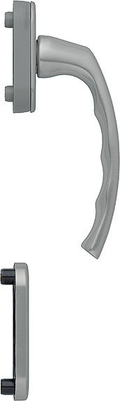 HOPPE Fenstertür-Halbgarnitur Liège 0540/U26/49PNS, N 10, Profilzylinder gelocht