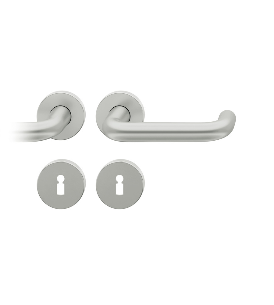 FSB Drückergarnitur mit Rosetten 12 1070, ASL, rund, VK 8,5 mm, mit Nocken, Aluminium