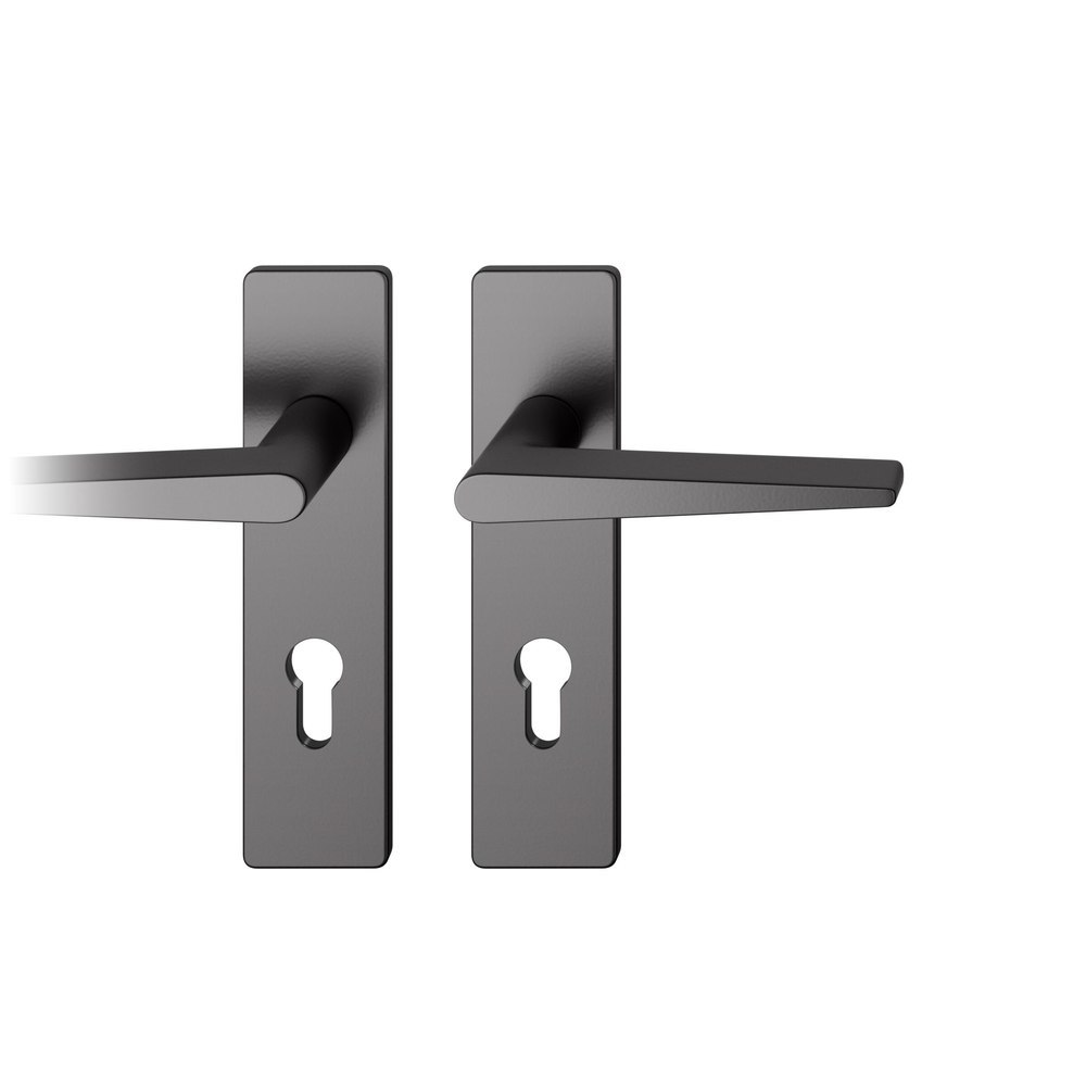 FSB Drückergarnitur mit Kurzschild 12 1005, VK 8, eckig, mit Nocken, Aluminium