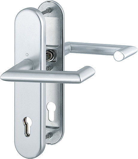 HOPPE Sicherheits-Drückergarnitur Karlstad FS-1141F/3331/3310,LS ov.,12mm,ES1/PZ 92/9,F1,TS 67-72