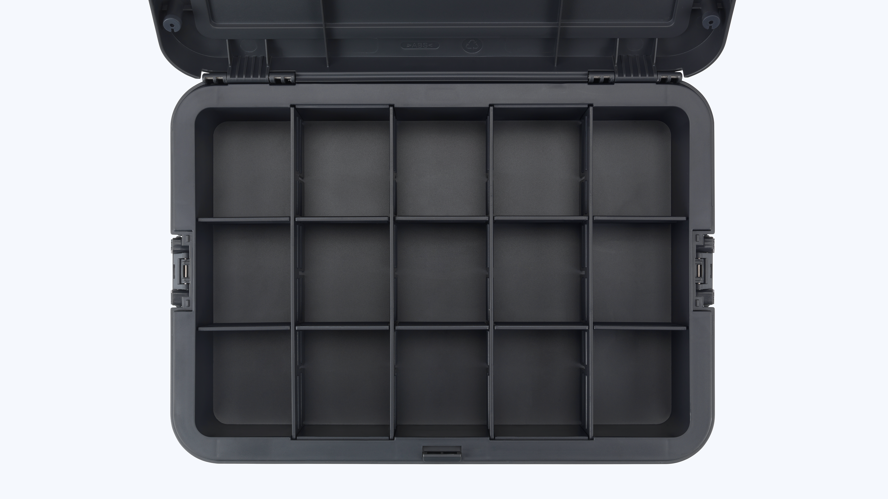 Produktbild, Kunststoffbox, Aufbewahrungsbox, Fachunterteilung, teilersystem, grau