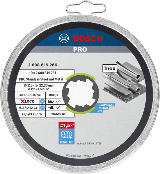 Bosch PRO Stainless Steel and Metal X-Lock Trennscheibe, 115 x 1 x 22,23 mm