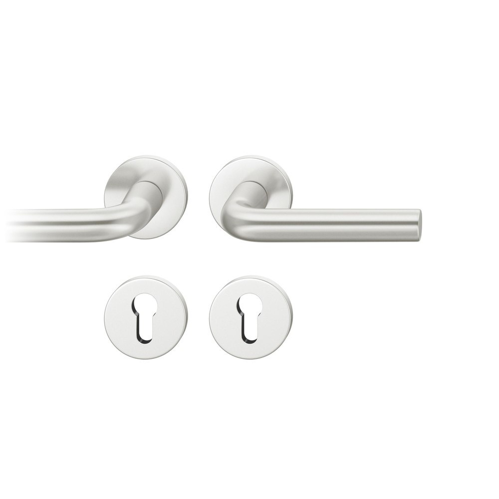 FSB Drückergarnitur mit Rosetten 12 1075, ASL, rund, VK 8 mm, mit Nocken, Aluminium