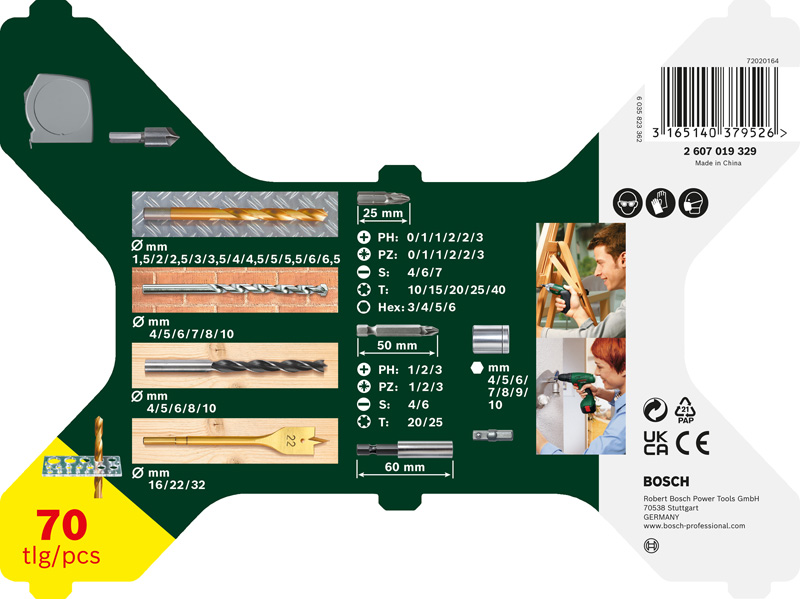 Bosch X-Line TiN-beschichtetes Set, 70?tlg.