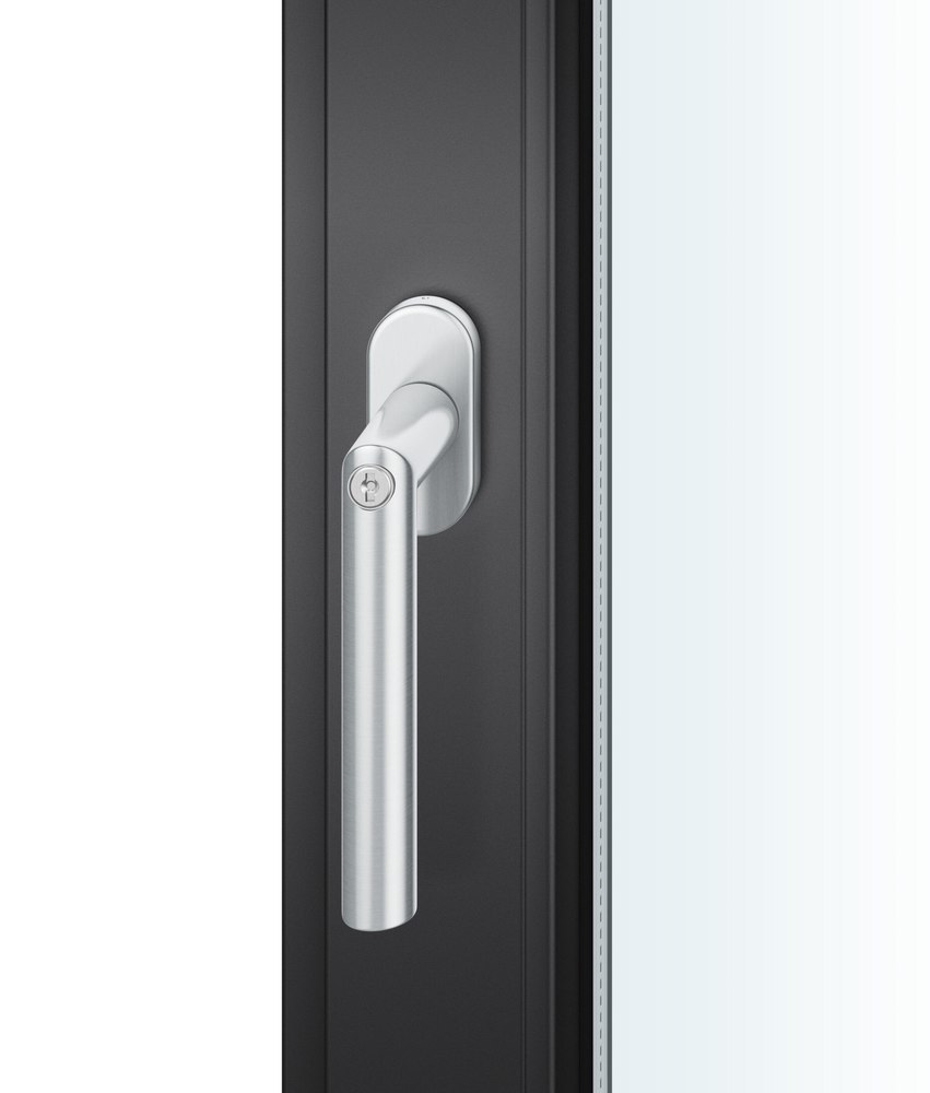 Türgriff, Türdrücker, Metall, Schwarz, Glas