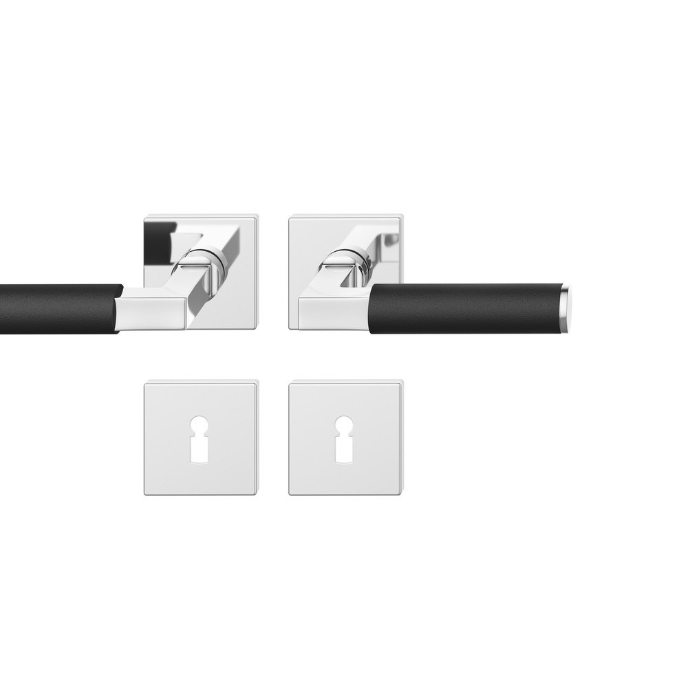 FSB Drückergarnitur mit Rosetten 12 1102, ASL, eckig, VK 8 mm, mit Nocken, Edelstahl