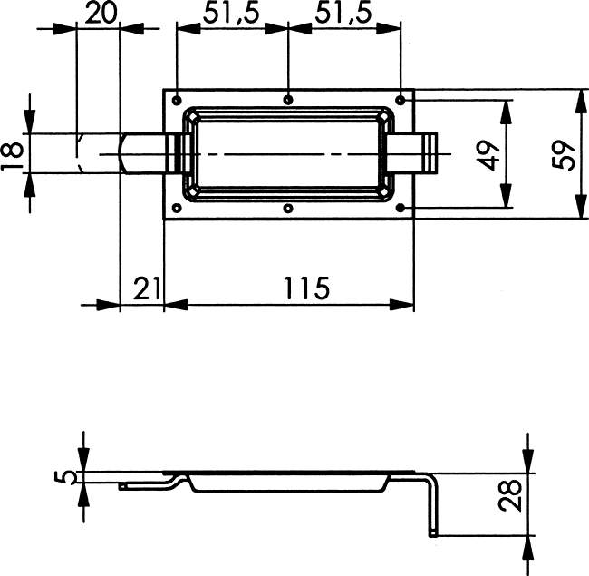 elektronisches Bauteil, Silikondichtung, rechtwinkliges Gehäuse, Montageplatte, Anschluss