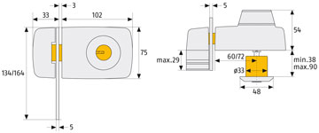 ABUS 7035 Technische Zeichnung